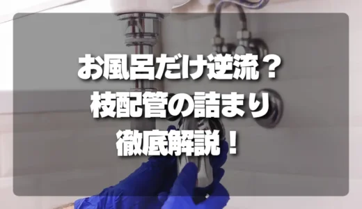 トイレは大丈夫なのに、なぜお風呂だけ逆流？見過ごせない「枝配管の詰まり」を徹底解説！