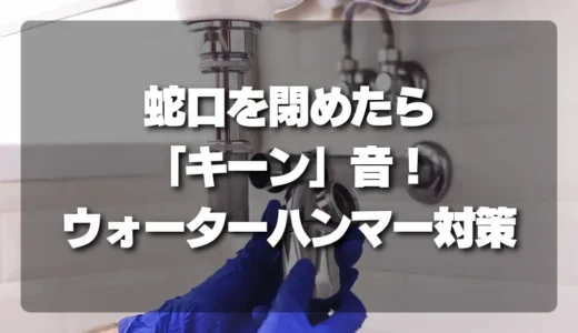 蛇口を閉めた後の「キーン」音！ウォーターハンマー現象を自分で解決する対処法