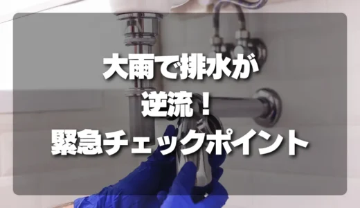 【大雨の恐怖】自宅の排水が逆流！下水管の容量オーバー？それとも宅内に原因？緊急チェックポイントと対処法