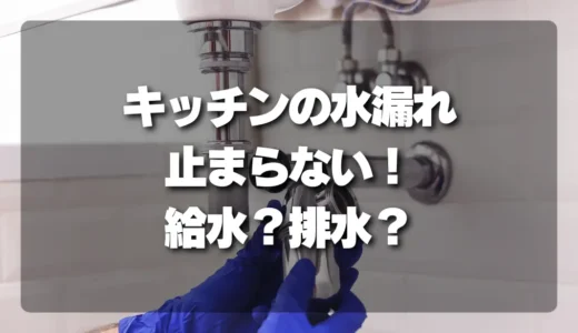 【応急処置あり】キッチンの水漏れが止まらない！「給水」か「排水」か原因を見分ける方法