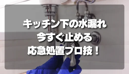 【水漏れ】キッチン下の水漏れを今すぐ止める！応急処置のプロ技【タオル・テープ活用】