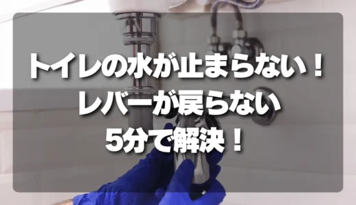 【5分で解決】トイレの水が止まらない！レバーが戻らない時の原因と応急処置