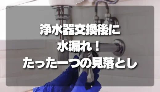 【危険】浄水器のカートリッジ交換後に水漏れ…その原因はたった一つの見落とし