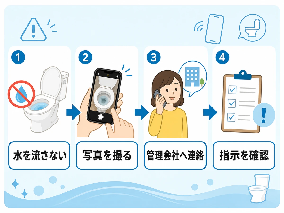 賃貸のトイレ詰まりで最初に行う確認手順