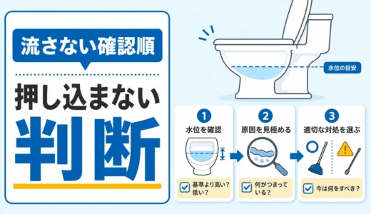 ラバーカップで直らないトイレ詰まり｜押し込まない確認順と相談目安