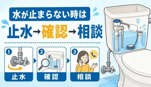 トイレの水が止まらない・レバーが戻らない時の止水と確認順