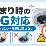 ディスポーザー詰まり時のNG対応と安全確認を示すサムネイル