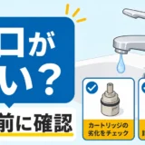 洗面台の蛇口が固い時の交換前チェックを示すサムネイル