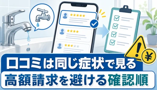 水道修理の口コミは同じ症状で見る｜高額請求を避ける確認順