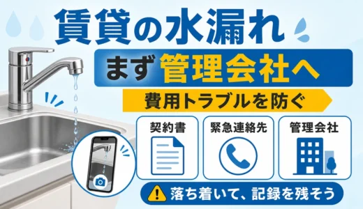 賃貸の水漏れで管理会社への連絡と写真記録を確認するサムネイル