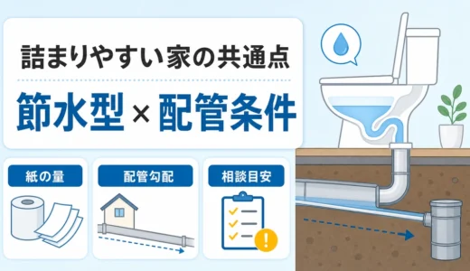 トイレが詰まりやすい家の共通点｜節水型と配管条件の確認順
