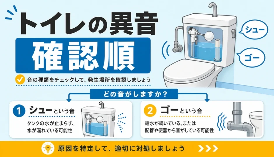 トイレのシュー・ゴー音の確認順を示すサムネイル
