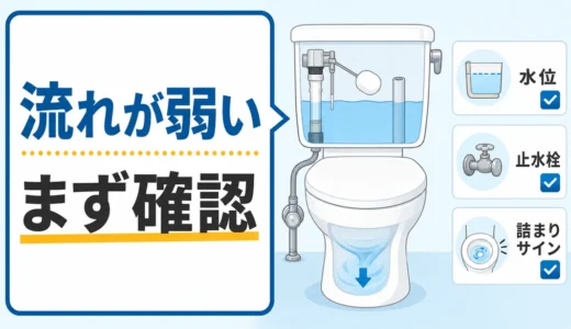 トイレの流れが弱い時の確認順｜節水タンク・水位・相談目安