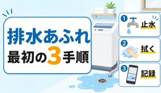 洗濯機の排水があふれたら？最初の応急処置とNG行動