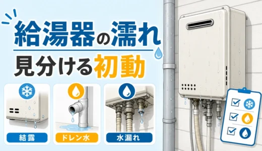 給湯器まわりの濡れは水漏れ？結露・排水との見分け方と初動