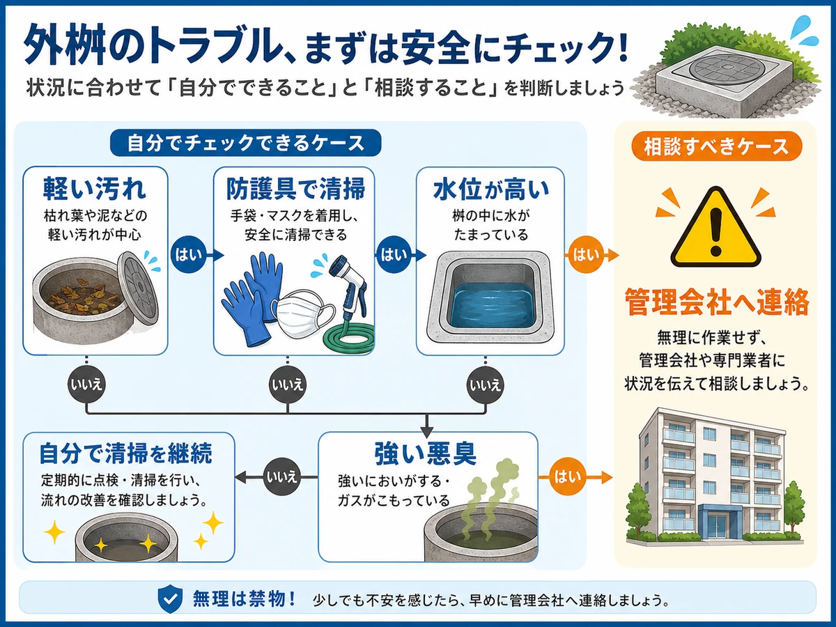 外桝の自力清掃と相談の判断境界