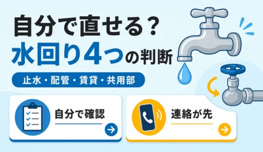 水回りトラブルは自分で直せる？業者を呼ぶ前の4つの判断基準