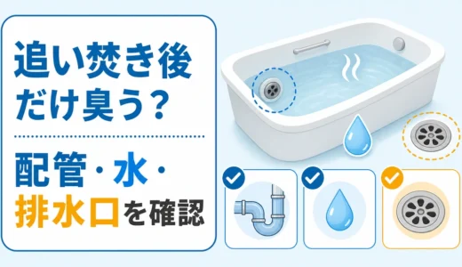 追い焚きするとお湯が臭い原因は？配管・排水口・給湯器の確認順