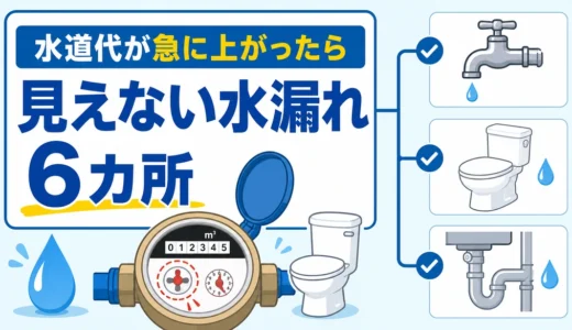 水道代が急に上がったら？見えない水漏れを確認する6カ所と相談の目安