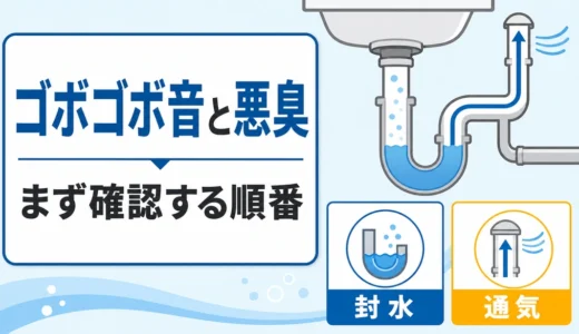 排水管のゴボゴボ音と悪臭の原因は？通気管・封水の確認順