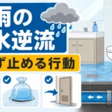 大雨で排水が逆流したら？水を流す前の確認と対処法