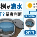 外の排水桝が満水のときにDIY可否と業者判断を分ける図