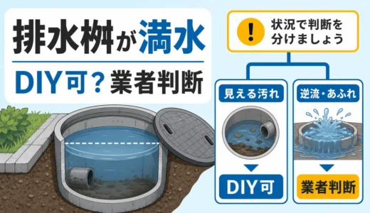 外の排水桝が満水のときの確認順｜自分で掃除できる範囲と業者判断