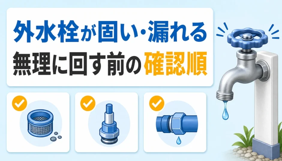 外水栓が固い・ポタポタ漏れるときに無理に回す前の確認順