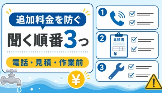 水道修理の追加料金を防ぐ質問テンプレート｜電話・見積もり・作業前の確認順