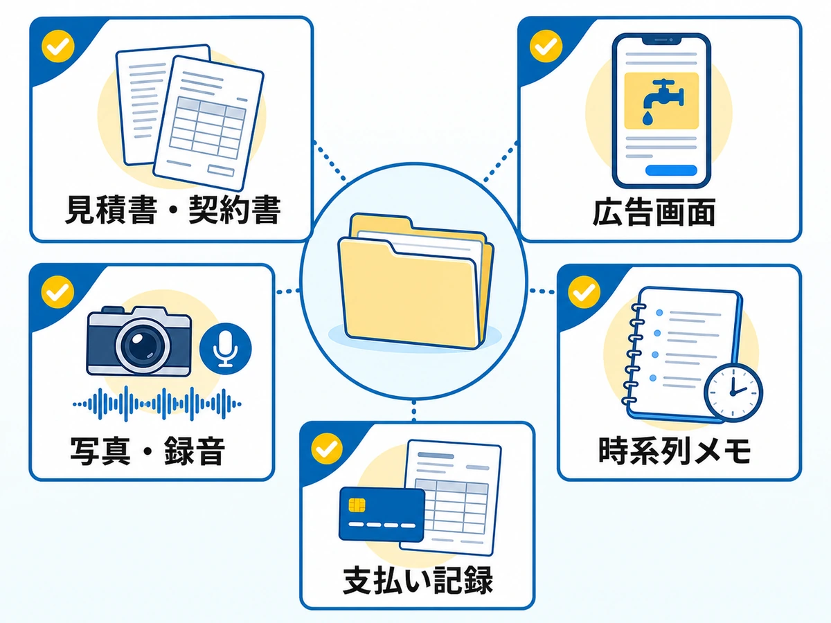 188へ相談する前に揃える見積書や広告画面などの資料一覧