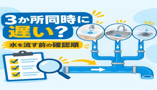 洗面・シンク・浴室の排水が同時に遅い原因は？確認順と相談目安