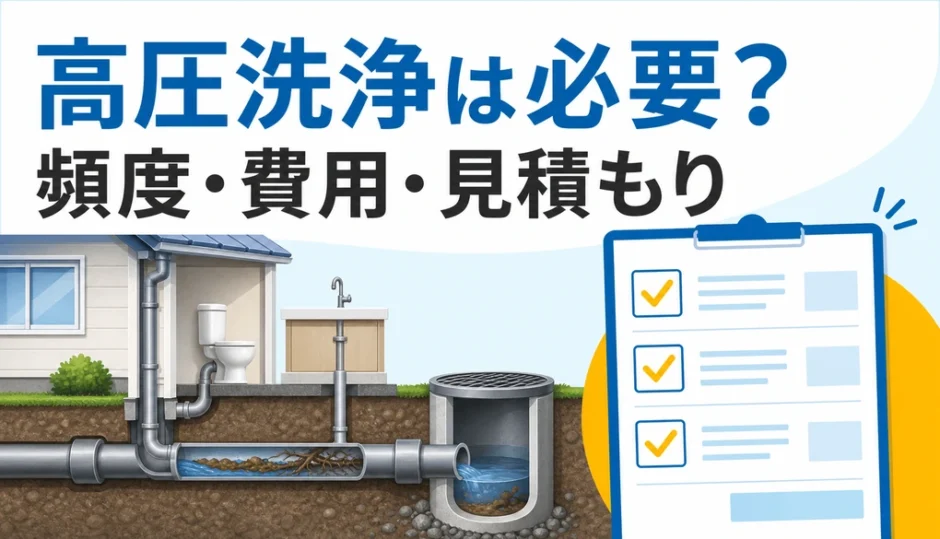 排水管の高圧洗浄を依頼する前に頻度・費用・見積もりを確認するイメージ