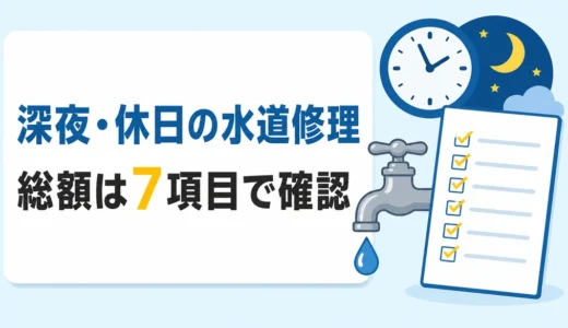 深夜・休日の水道修理は割増？交渉前に確認する7項目と緊急判断