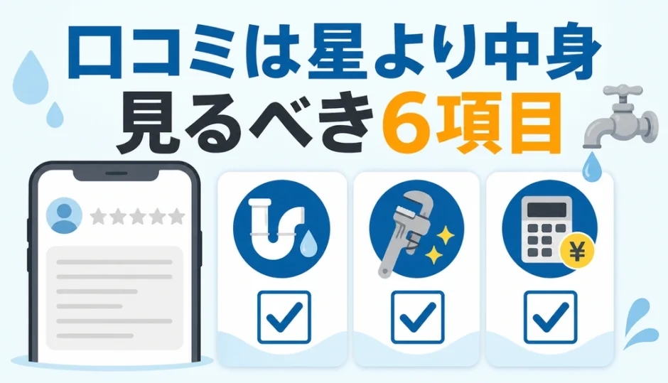 水道修理の口コミで星評価より確認したい6つの判断基準