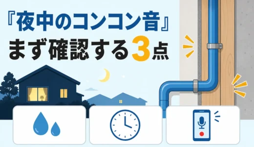 夜中だけ水道管がコンコン鳴るのはなぜ？確認順と相談目安