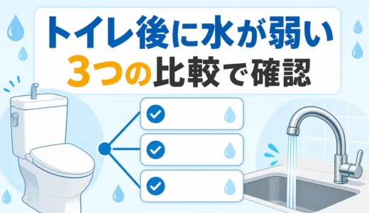 トイレを流すとキッチンの水が弱くなる原因は？3つの確認と相談目安