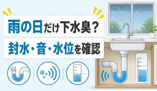 雨の日だけ下水臭がする原因は？封水・ゴボゴボ音の確認順と対処法
