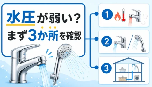 水道の水圧が使用中に弱くなる原因は？3ステップの確認方法と相談目安