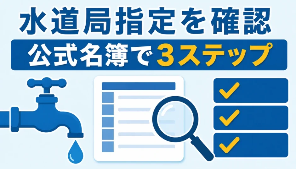 指定給水装置工事事業者を公式名簿で確認する3ステップ
