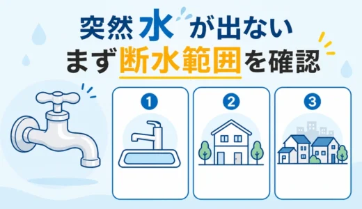 突然水が出ないときの5ステップ｜断水・元栓・料金・漏水の確認順